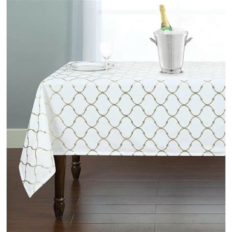 goodgram premium luxury metallic foil lattice quatrefoil fabric tablecloth|GoodGram Premium Luxury Metallic Foil Lattice Quatrefoil Fabric .